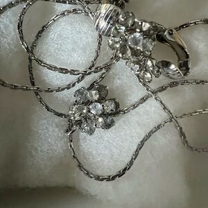 Avon Silver Necklace with Clear Gemstones